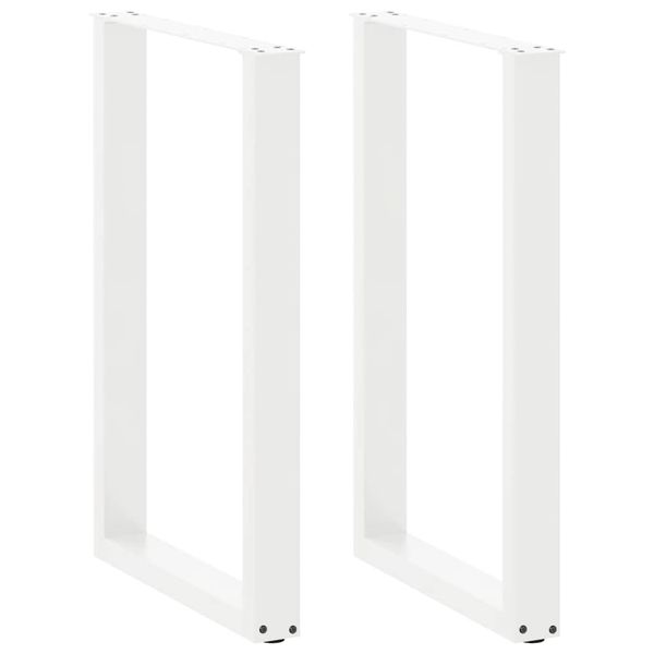 vidaXL Nohy barového stola v tvare U, 2 ks, biele, 60 x (90-91) cm, oceľové