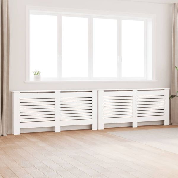 vidaXL Kryty na radiátor 2 ks biele 172x19x81,5 cm MDF