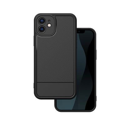 Jednoduché uhlíkové puzdro pre iPhone 12 6,1" čierne