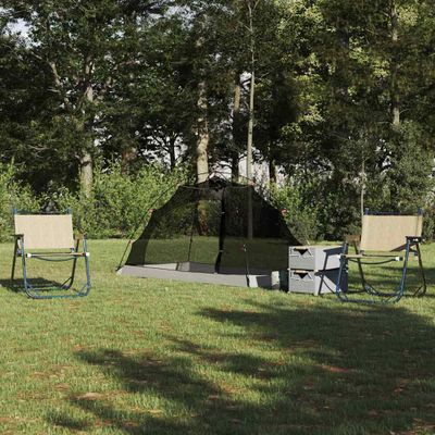 vidaXL Stan so strechou s úložiskom Šedá a čierna 236 x 108 x 120 cm
