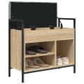 vidaXL Lavička na topánky dub sonoma 65,5x32x57,5 cm kompozitné drevo