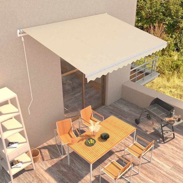 vidaXL Automatická zaťahovacia markíza 400x300 cm krémová