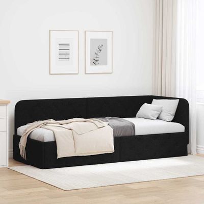 vidaXL Rohový rám postele Čierny 80 x 200 cm látka