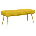 vidaXL Dvojvrstvová lavica Žltá 120 x 45 x 46 cm Zamat