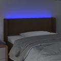 vidaXL Čelo postele s LED tmavohendé 83x16x78/88 cm látka