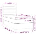vidaXL Posteľ boxsping s matracom a LED tmavosivá 90x200 cm látka