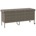 vidaXL záhradný úložný box s kolieskami sivý 160x55x75 cm polyratan