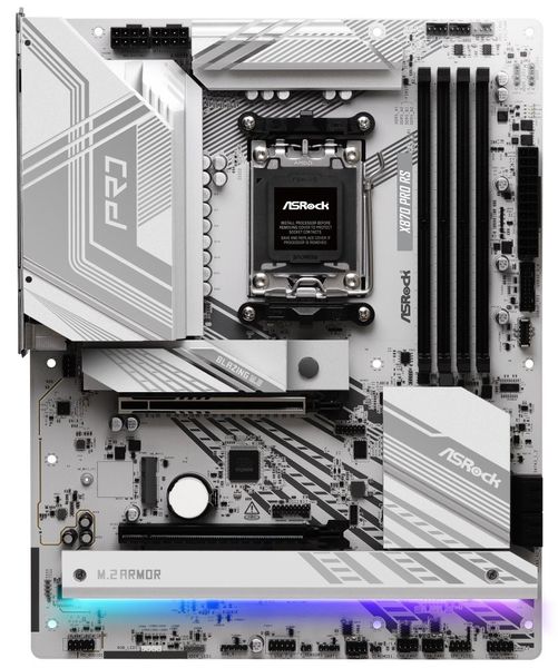 ASRock X870 Pro RS / AMD X870 / AM5 / 4x DDR5 DIMM / 3x M.2 / HDMI / USB-C / ATX Základná doska, AMD X870, AM5, 4× DDR5 DIMM (max. 256GB), 3× M.2, HDMI, 2× USB-C, ATX