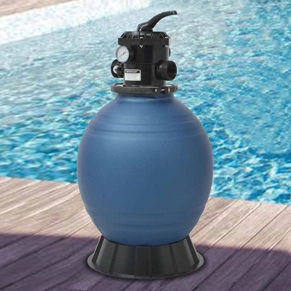 vidaXL Bazénová piesková filtrácia so 6-cestným ventilom, modrá 460 mm