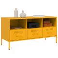vidaXL TV skrinka horčicovožltá 100,5x39x50,5 cm oceľ