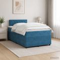 vidaXL Posteľ boxspring s matracom Modrá 120 x 200 cm Zamat