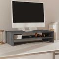 vidaXL Stojan na monitor sivý 50x24x13 cm masívna borovica