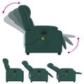 vidaXL Elektrické sklápacie masážne kreslo tmavozelené látka