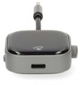 NEDIS kompaktný a prenosný bezdrôtový audio Bluetooth adaptér Adaptér, audio, 2v1, bezdrôtový, RX/TX, USB-C, 3,5mm jack, Bluetooth, Li-Pol 250mAh, výdrž až 13hod, čierny