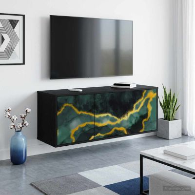 vidaXL Nástenný TV kabinet WIJHE 102 x 33 x 40 cm Čierny dub