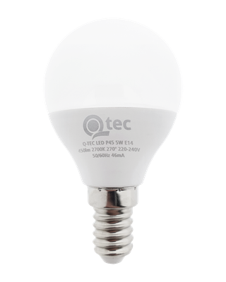 LED žiarovka Qtec 5W P45 E14 2700K