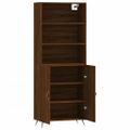 vidaXL Vysoká skrinka hnedý dub 69,5x34x180 cm spracované drevo