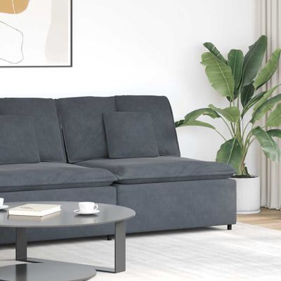 vidaXL Modulová stredová pohovka s vankúšmi, tmavosivá 100 cm