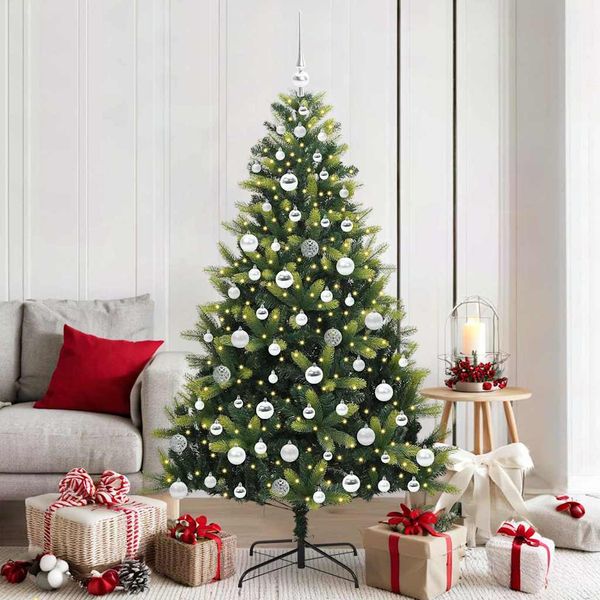vidaXL Umelý skladací vianočný stromček 300 LED diód Zelená 180 cm