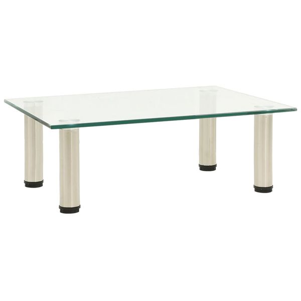 vidaXL TV stolík, priehľadný 40x35x17 cm, tvrdené sklo
