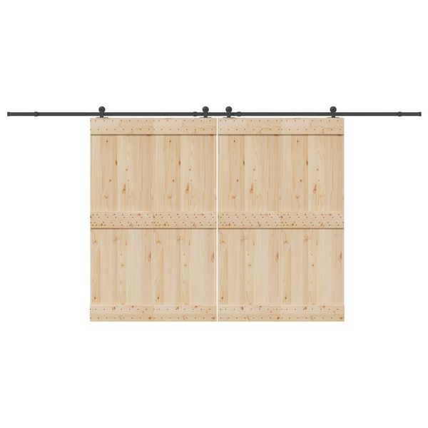 vidaXL Kovanie na posuvné dvere čierne 427 cm oceľové