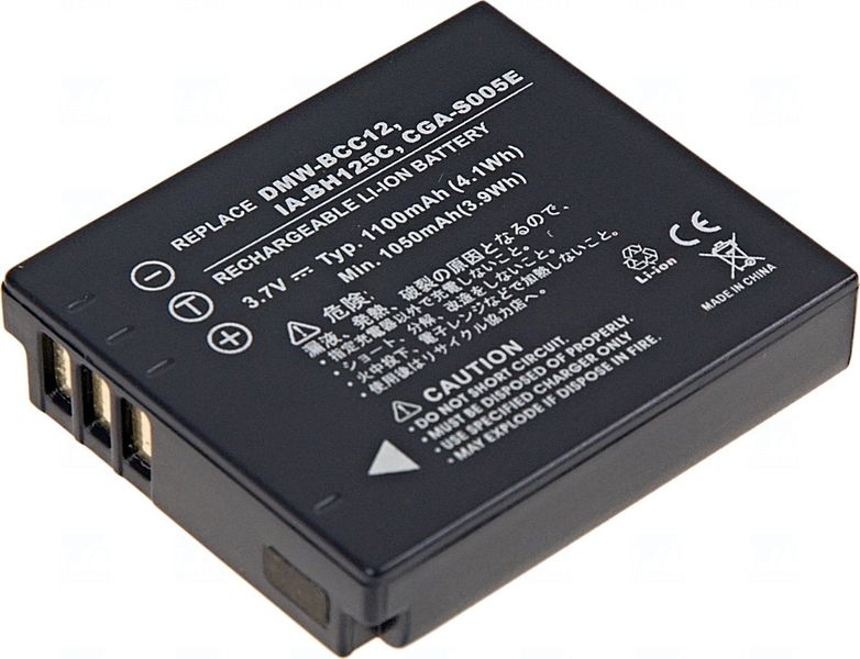 Batéria T6 power Samsung IA-BH125C, CGA-S005, D-Li106, DB-60, DB-65, DMW-BCC12, NP-70, 1100mAh