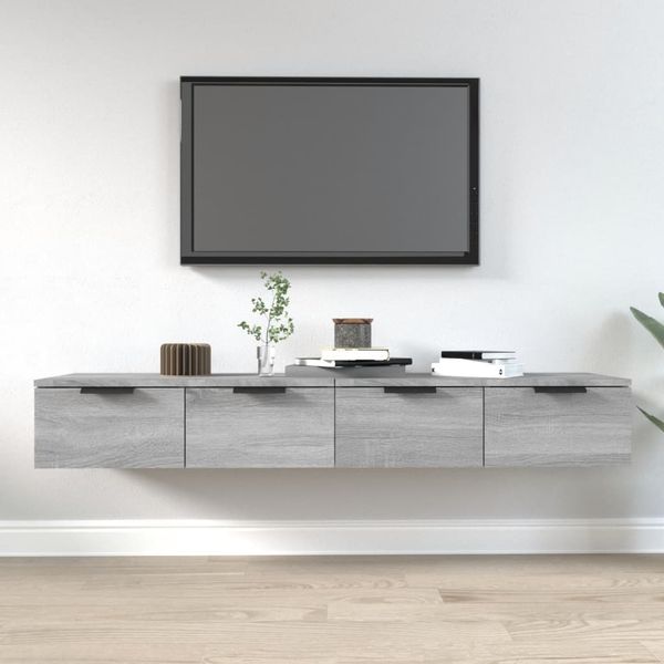 vidaXL Nástenné skrinky 2 ks sivé sonoma 68x30x20 cm spracované drevo