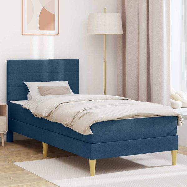 vidaXL Rám postele Modrá 90 x 190 cm Polyester