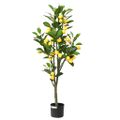 vidaXL Umelý citrónový strom 136 listov 120 cm zelený