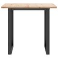 vidaXL Jedálenský stolík v tvare O 80x80x75,5 cm borovica a oceľ