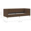 vidaXL Pohovka s USB tmavohnedá látková 90x200 cm