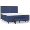vidaXL Posteľný rám boxspring s matracom modrý 160x200 cm látka