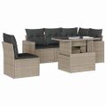 vidaXL 6-dielna záhradná sedacia súprava s podložkami svetlosivá