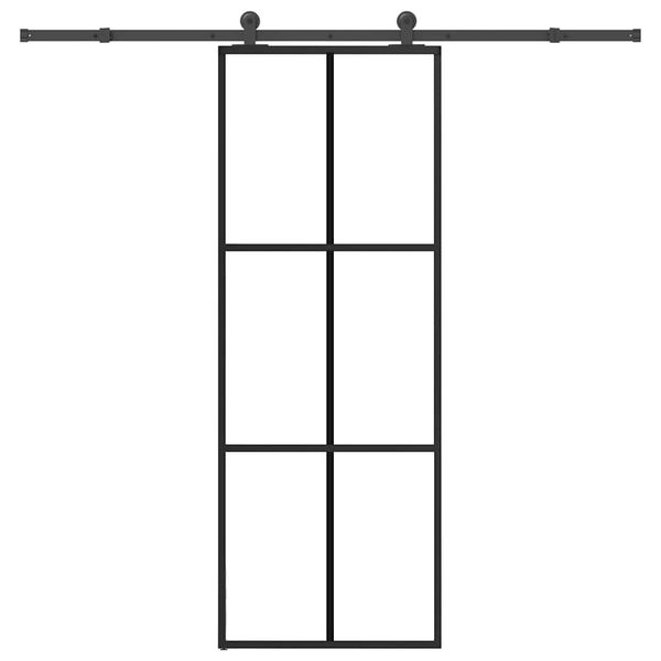 vidaXL Posuvné dvere s kovaním 76x205 cm ESG sklo a hliník
