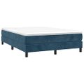 vidaXL Posteľný rám s boxspringom tmavomodrá 140x190 cm zamat