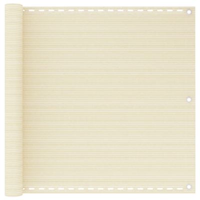 vidaXL Balkónová markíza krémová 90x500 cm HDPE