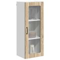 vidaXL Nástenný sklenený kabinet LUCCA Dub sonoma 40 x 31 x 100 cm