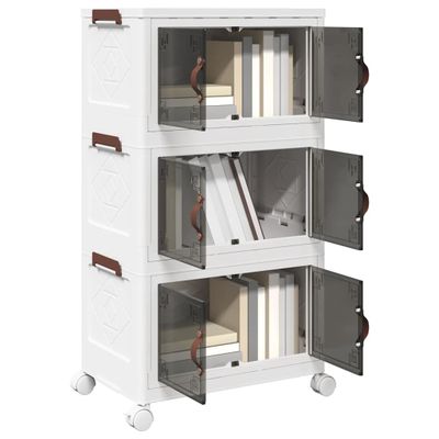 vidaXL stohovateľný úložný box kolesami 3vrstvový 28 L 48,5x29,5x86 cm
