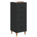 vidaXL Zásuvkový kabinet 33 x 34,5 x 90 cm Kompozitné drevo Čierna