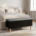 vidaXL Úložná lavička s vankúšom Čierny dub 102 x 42 x 46 cm