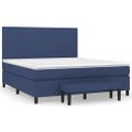 vidaXL Posteľný rám boxspring s matracom modrý 160x200 cm látka