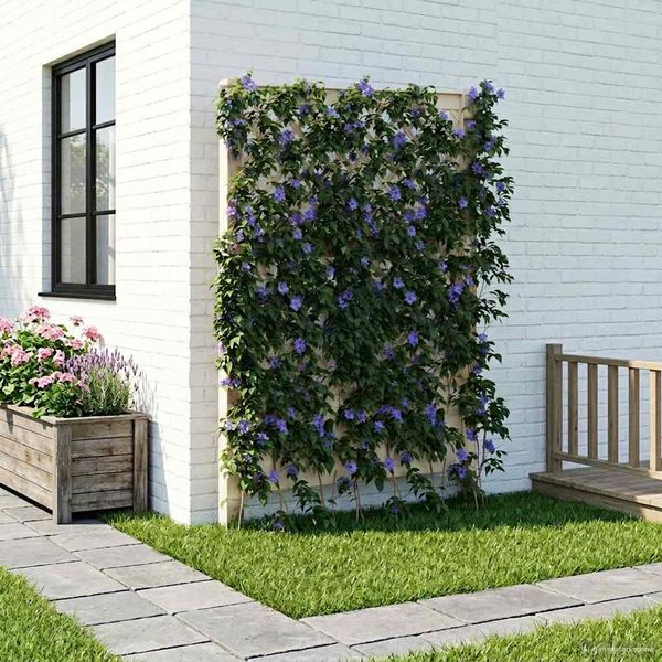 vidaXL Trellis s hrotom Biela 99 x 6 x 165 cm PP