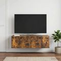 vidaXL Nástenná TV skrinka 98 x 41 x 30 cm Dymový dub Kompozitné drevo