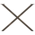 vidaXL Nohy k jedálenskému stolu v tvare X, 2 ks, prírodná oceľ, 90 x (72-73) cm, oceľ