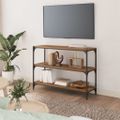 vidaXL Knižnica dymový dub 100x33x70,5 cm spracované drevo a oceľ