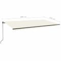 vidaXL Ručne zaťahovacia markíza s LED 600x350 cm krémová