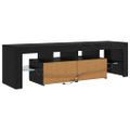 vidaXL TV skrinka s LED svetlami, čierny dub 140x36,5x40 cm, umelé drevo