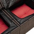 vidaXL Súprava záhradných pohoviek 8 ks Beige a Červená polyratan