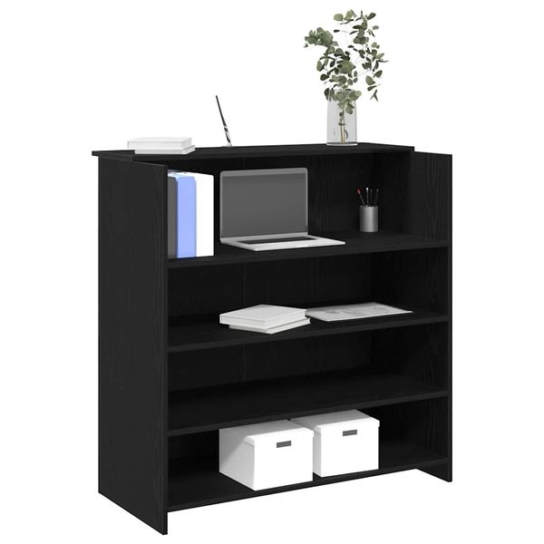 vidaXL Recepčný pult, čierny dub 100x50x103,5 cm, umelé drevo