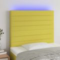 vidaXL Čelo postele s LED zelené 80x5x118/128 cm látka